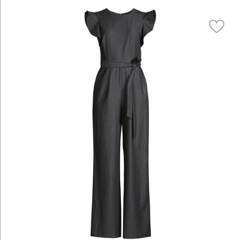 Calvin Klein Belted Denim Jumpsuit
